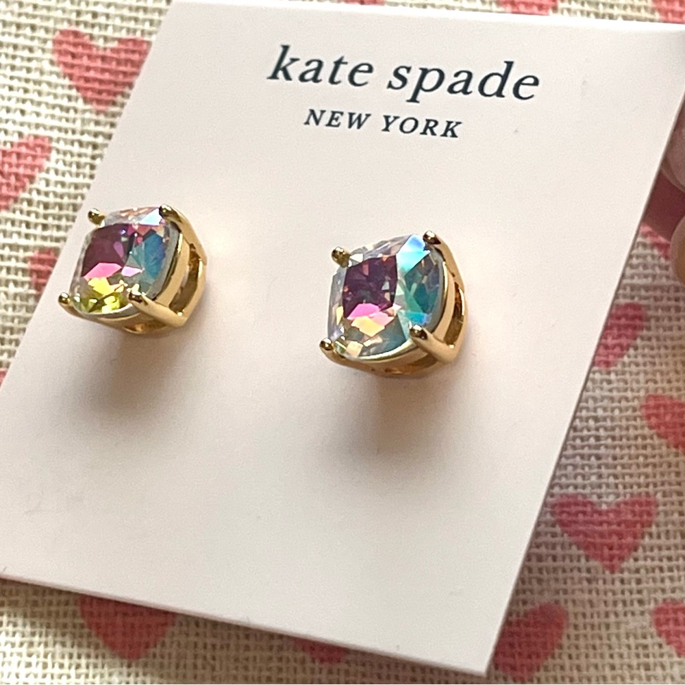 kate spade ♠️ Iridescent Square Earrings with Golden Setting - Picture 5 of 11